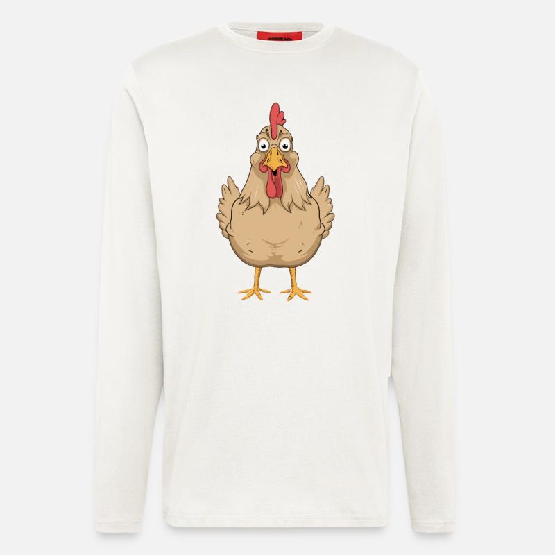 Funny Chicken Comic Drawing Fun - Longsleeve - made by SPREAD  - OFF WHITE