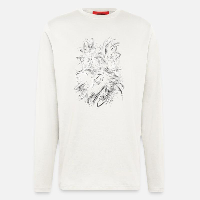 German Shepherd Art Drawing Abstrakte - Langarmshirt - made by SPREAD  - OFF WHITE