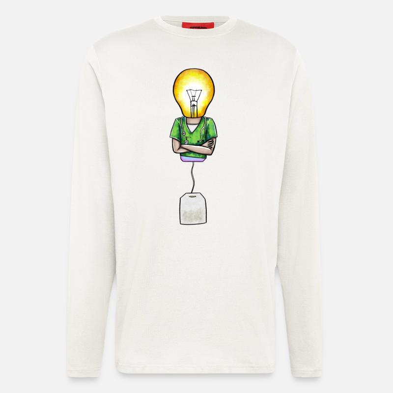 Ampoule-doctoral teabag - Manches longues bio décontracté fabriqué en UE - OFF WHITE