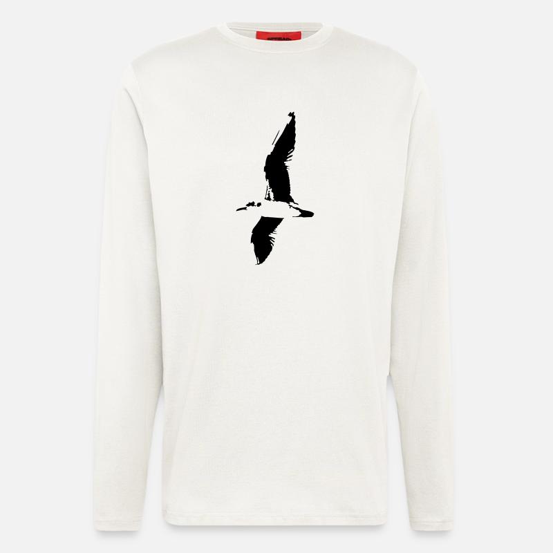 Möwe, Silhouette -T-Shirt - Langarmshirt - made by SPREAD  - OFF WHITE
