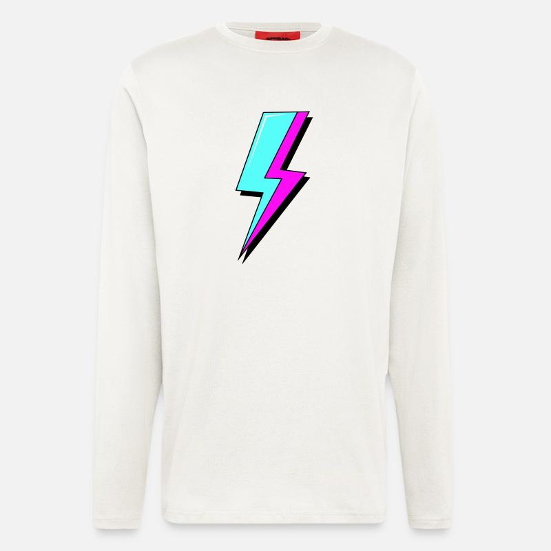 Psychedelic Neon Lightning - Longsleeve - made by SPREAD  - OFF WHITE