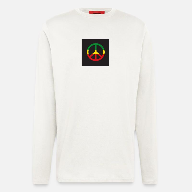 Reggae-Peace-Zeichen - Langarmshirt - made by SPREAD  - OFF WHITE