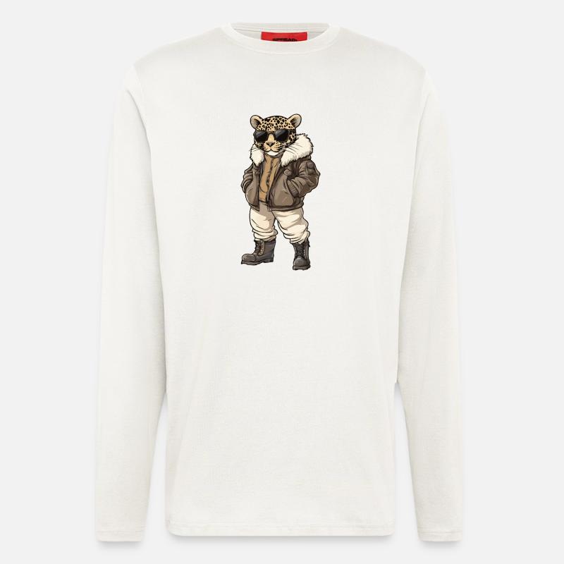 Leopard Cool Winter - Langarmshirt - made by SPREAD  - OFF WHITE