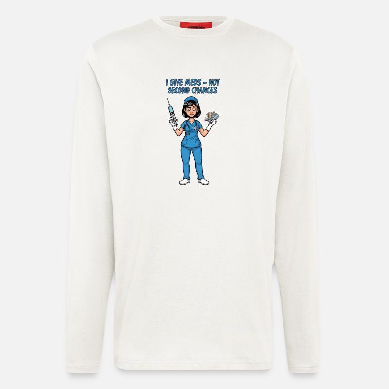 Pflegeheldin Spruch: Krankenschwester Pflegerin - Langarmshirt - made by SPREAD  - OFF WHITE