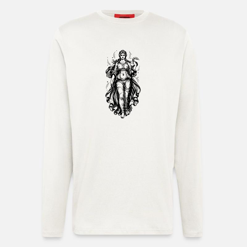 Altgriechische Göttin mit Schlange - Langarmshirt - made by SPREAD  - OFF WHITE