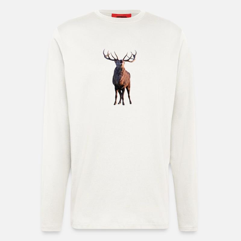 Röhrender Hirsch - Langarmshirt - made by SPREAD  - OFF WHITE