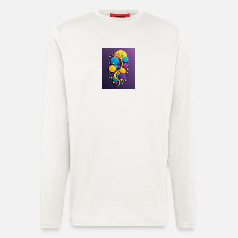Farbkugeln und Wirbel - Langarmshirt - made by SPREAD  - OFF WHITE