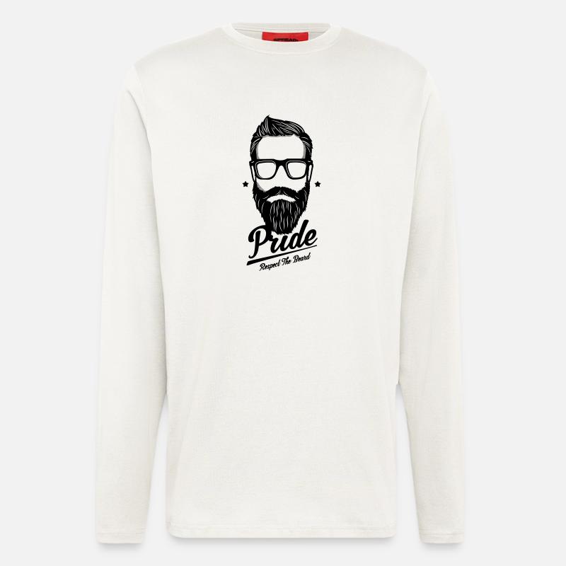 Bart - Respect the beard - Langarmshirt - made by SPREAD  - OFF WHITE