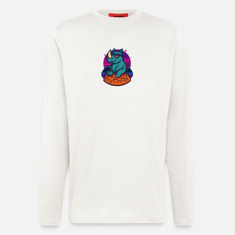 Cosmic Rhino Retro - Langarmshirt - made by SPREAD  - OFF WHITE