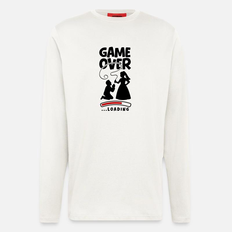 Game Over Hochzeit Ehepaar - Langarmshirt - made by SPREAD  - OFF WHITE