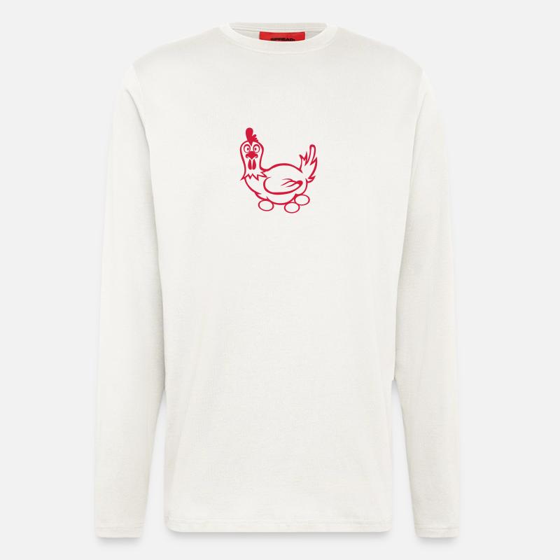 Hen drawing eggs 102 - Longsleeve - made by SPREAD  - OFF WHITE