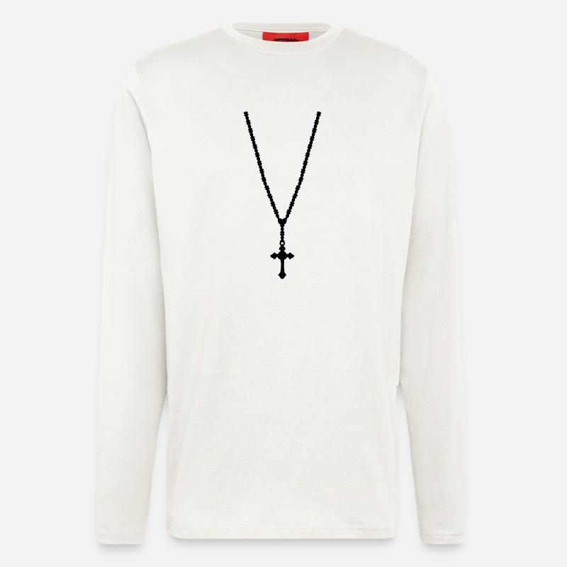 Halskette - Langarmshirt - made by SPREAD  - OFF WHITE