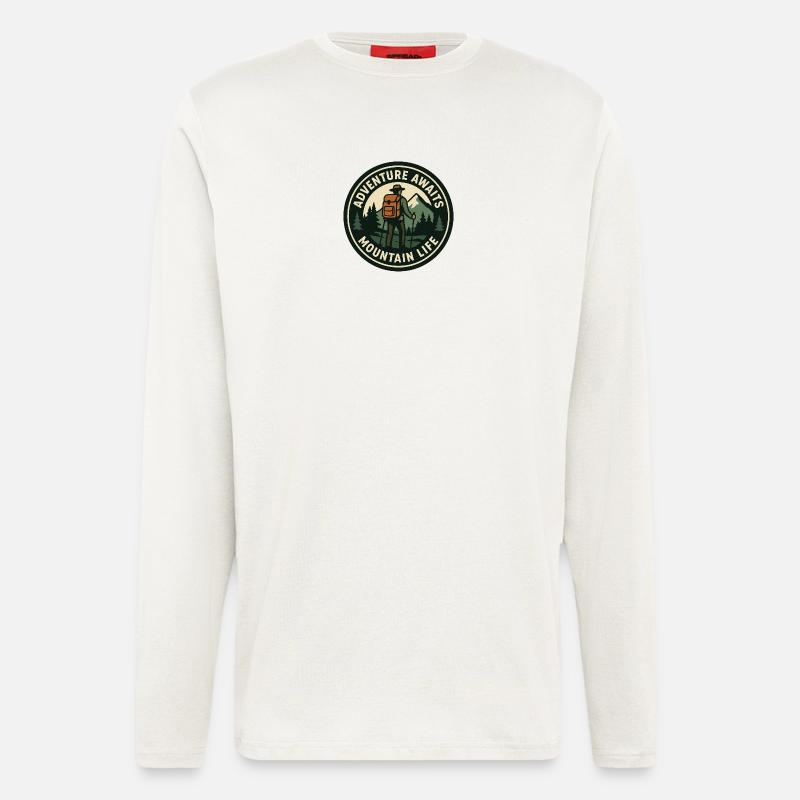 Abenteuer Warte Bergleben - Langarmshirt - made by SPREAD  - OFF WHITE