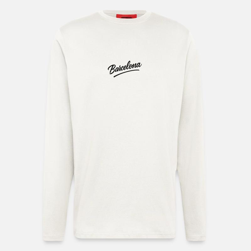 Barcelona Script with Arc Line - Longsleeve - made by SPREAD  - OFF WHITE
