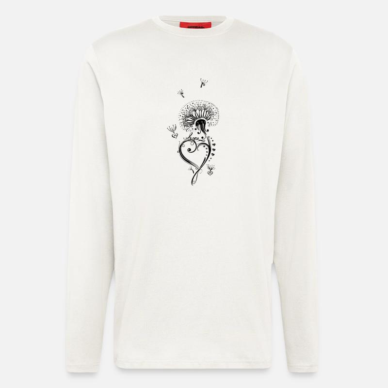 Löwenzahn Pusteblume mit Herz - Langarmshirt - made by SPREAD  - OFF WHITE