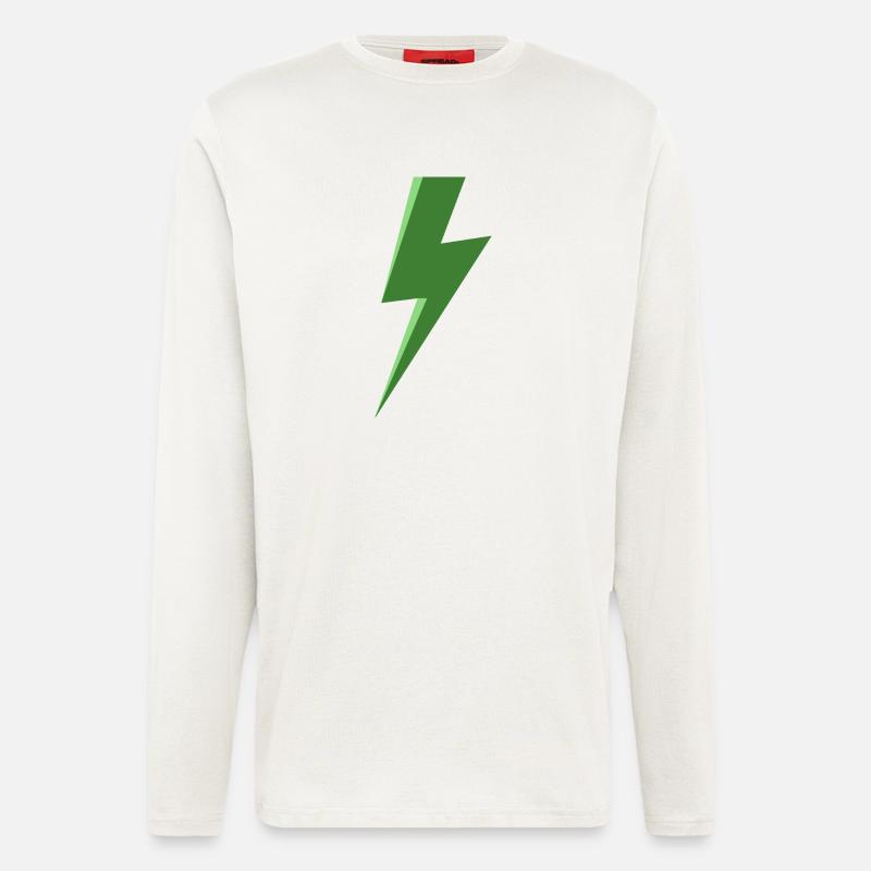 Grüner Blitz - Langarmshirt - made by SPREAD  - OFF WHITE