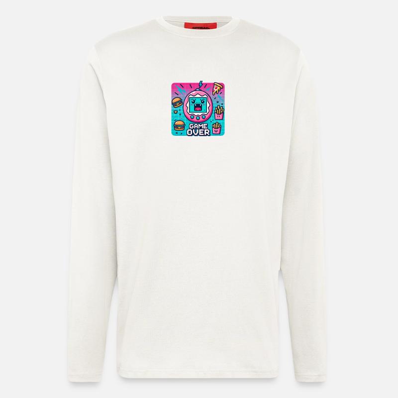 Pixel console, retro and snacks - Longsleeve - made by SPREAD  - OFF WHITE