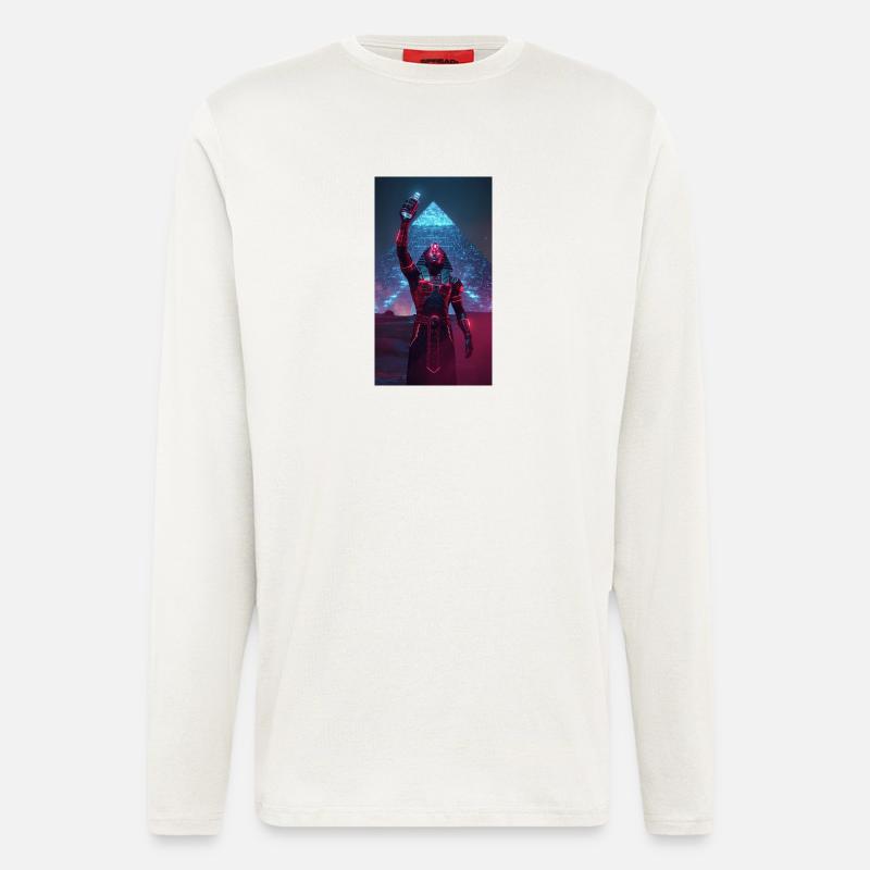 Pharao im Neonlicht - Langarmshirt - made by SPREAD  - OFF WHITE