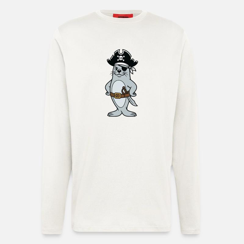 Robbenpirat - Langarmshirt - made by SPREAD  - OFF WHITE