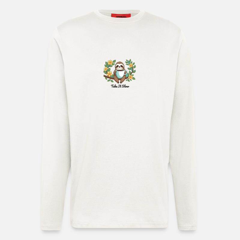 Chilling Sloth - Longsleeve - made by SPREAD  - OFF WHITE