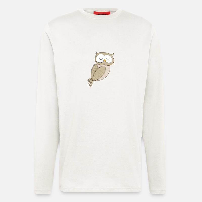 Lustige Eule Comic - Langarmshirt - made by SPREAD  - OFF WHITE