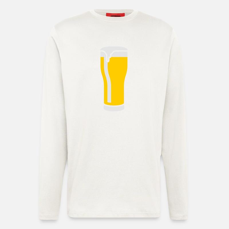 bier_glas_2c - Langarmshirt - made by SPREAD  - OFF WHITE