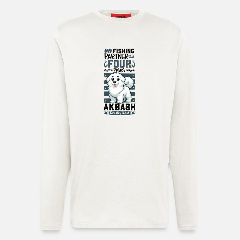 Pêche et Akbas - Manches longues bio décontracté fabriqué en UE - OFF WHITE