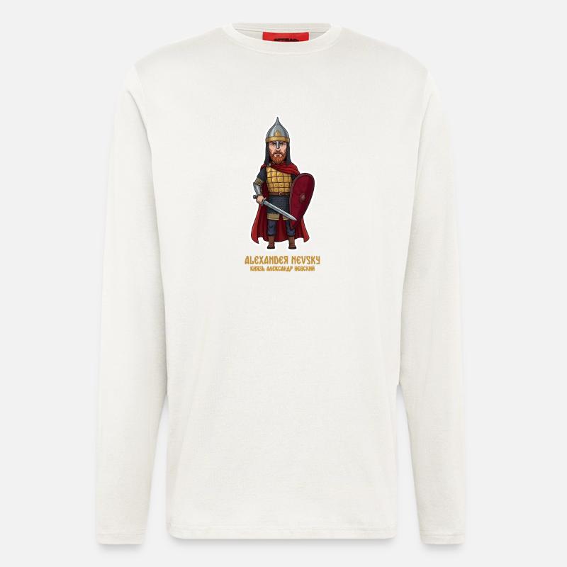 Aleksandr Nevsky - Manches longues bio décontracté fabriqué en UE - OFF WHITE