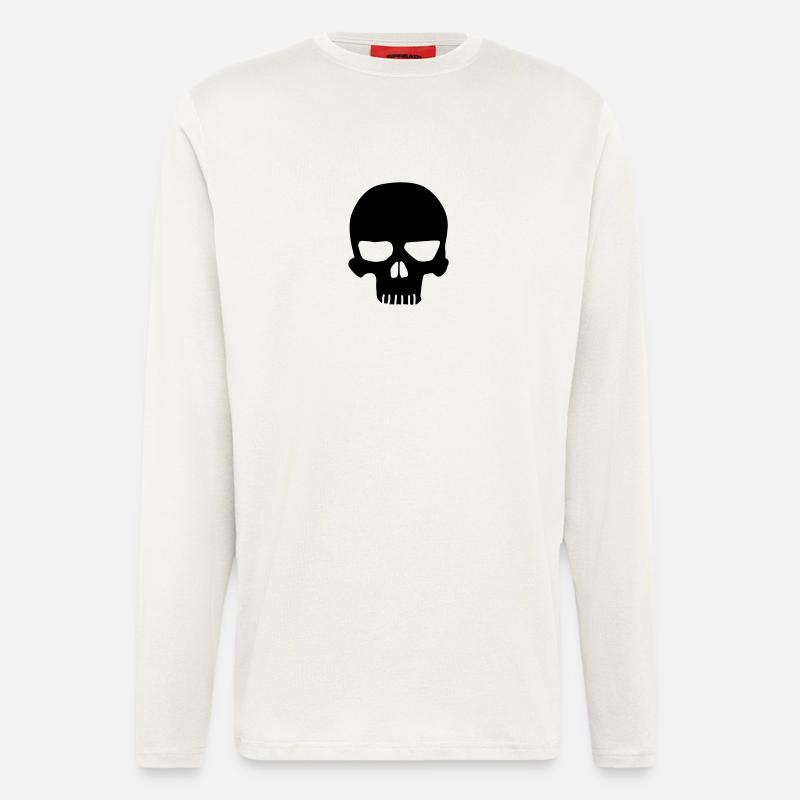 Skull - Manches longues bio décontracté fabriqué en UE - OFF WHITE