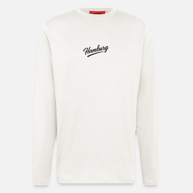 Hamburg Script City Design with Underline - Langarmshirt - made by SPREAD  - OFF WHITE