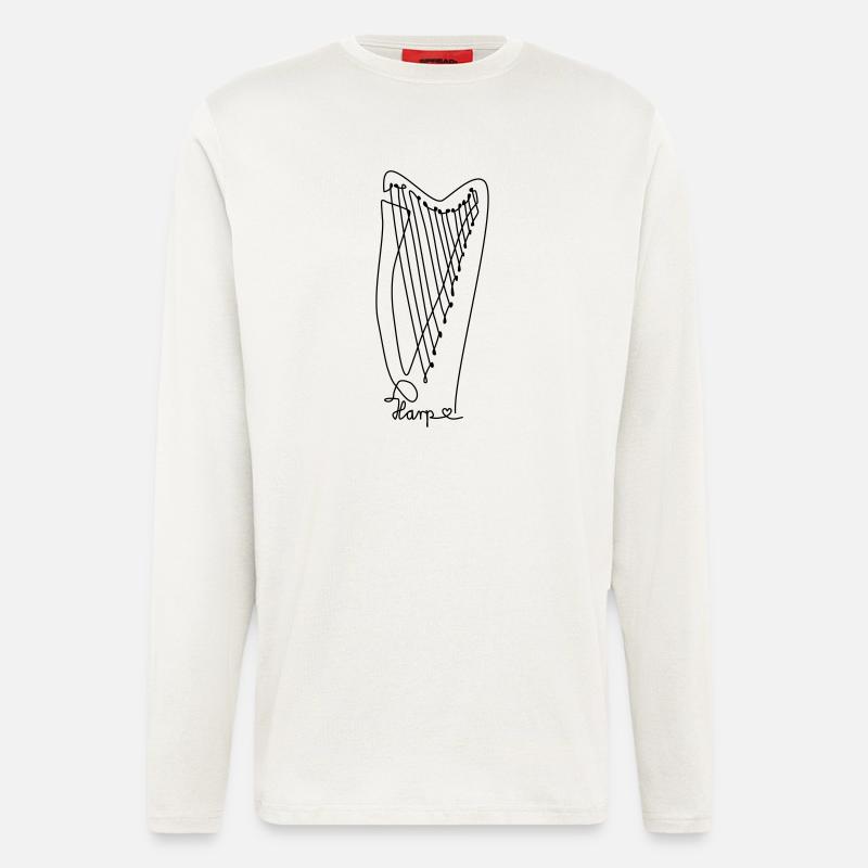 one line harp - Langarmshirt - made by SPREAD  - OFF WHITE