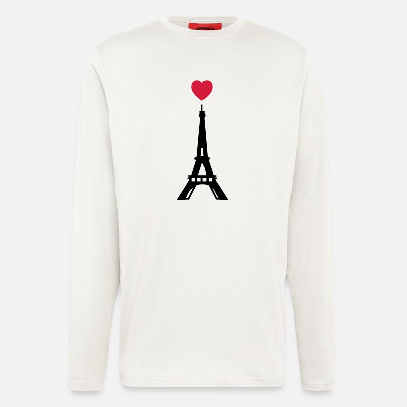 eiffelturm paris love - Langarmshirt - made by SPREAD  - OFF WHITE