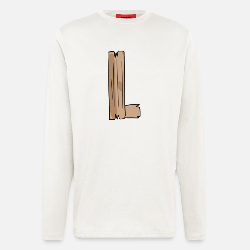 Buchstabe L Holz Holzbuchstabe Name - Langarmshirt - made by SPREAD  - OFF WHITE
