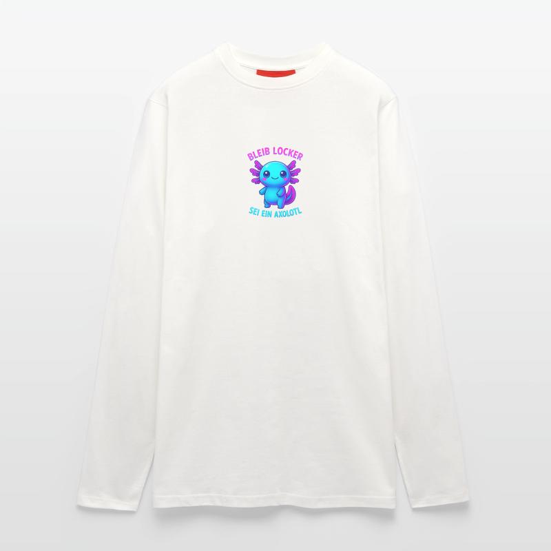 Bleib locker sei ein Axolotl | Neon Spruch Design Langarmshirt - made by SPREAD 