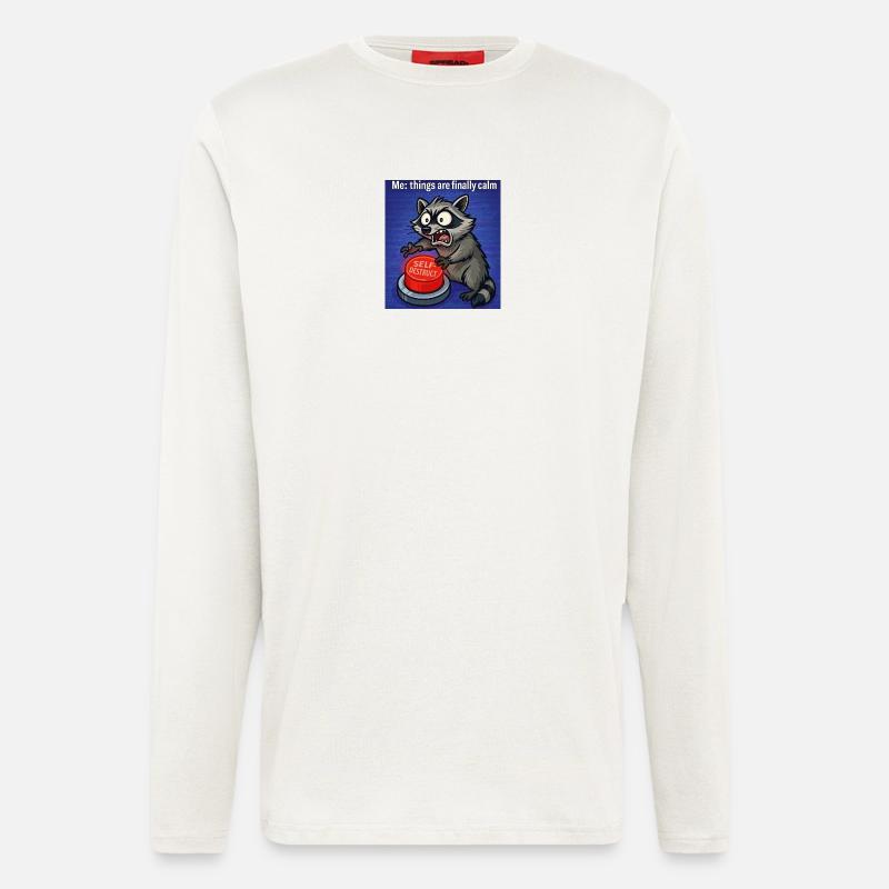 Waschbär-Selbstzerstörungs-Meme - Langarmshirt - made by SPREAD  - OFF WHITE