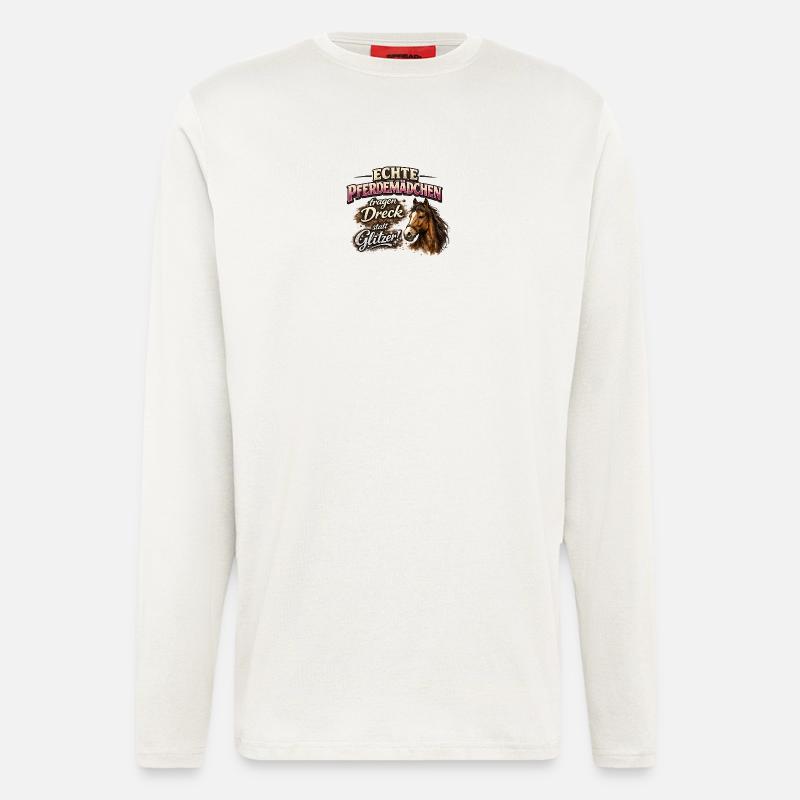 Echte Pferdemädchen: Dreck statt Glitzer - Langarmshirt - made by SPREAD - OFF WHITE