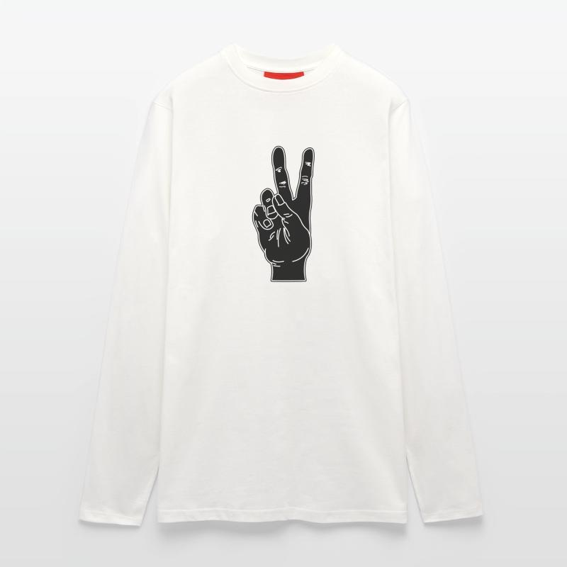 Black hand gesture peace Longsleeve - made by SPREAD 