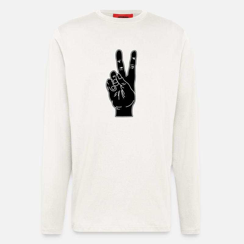Black hand gesture peace - Longsleeve - made by SPREAD  - OFF WHITE