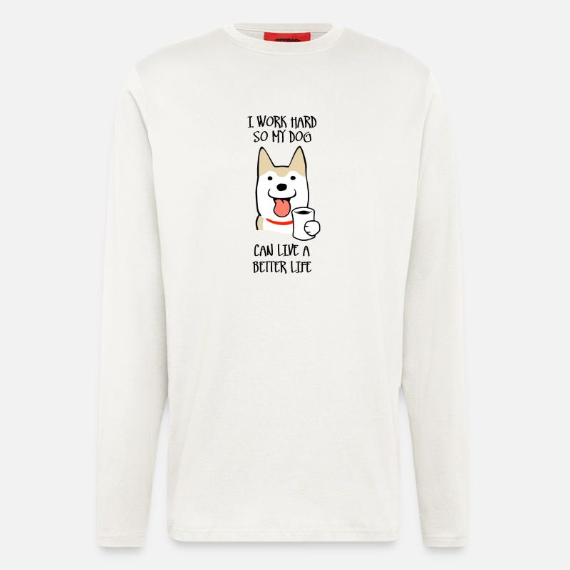 Ich arbeite hart - Langarmshirt - made by SPREAD  - OFF WHITE