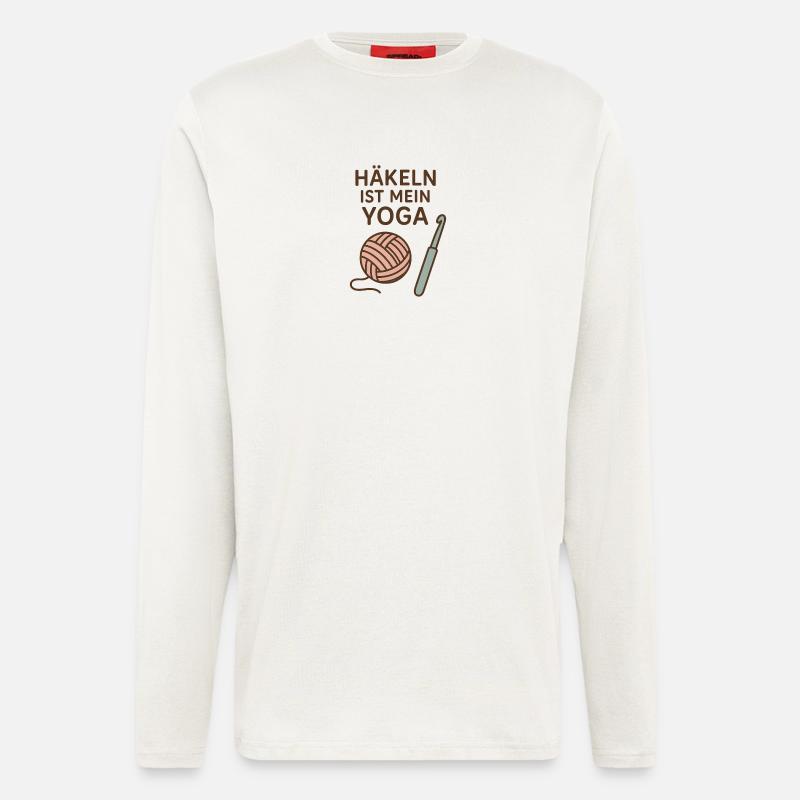 Häkel-Flow statt Yoga-Flow - Langarmshirt - made by SPREAD - OFF WHITE