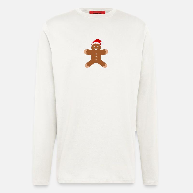 Gingerbread Man with Santa Hat - Longsleeve - made by SPREAD  - OFF WHITE