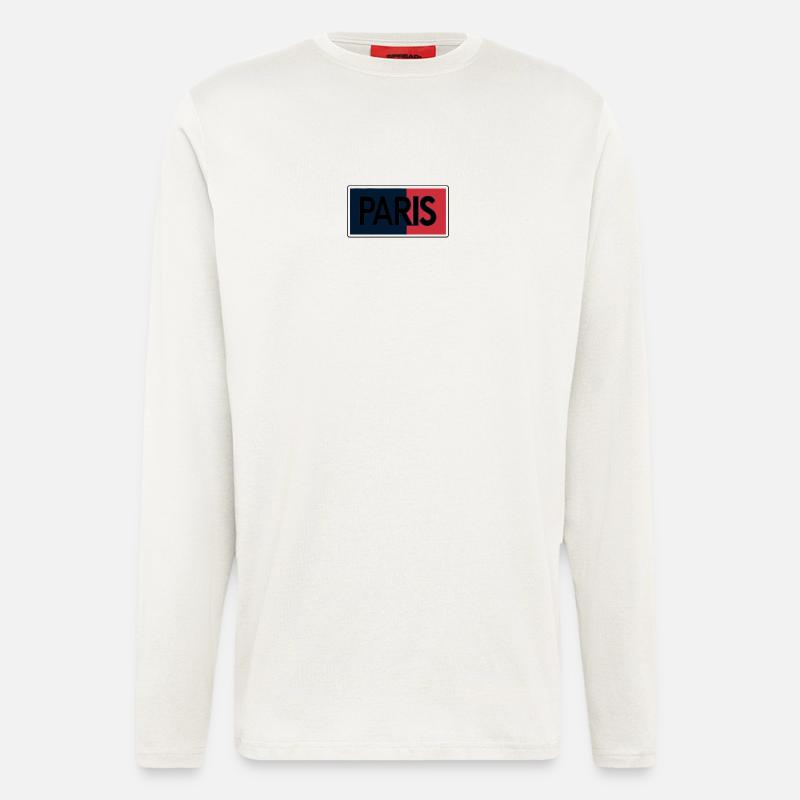 Pariser Flagge Split-Typografie - Langarmshirt - made by SPREAD  - OFF WHITE