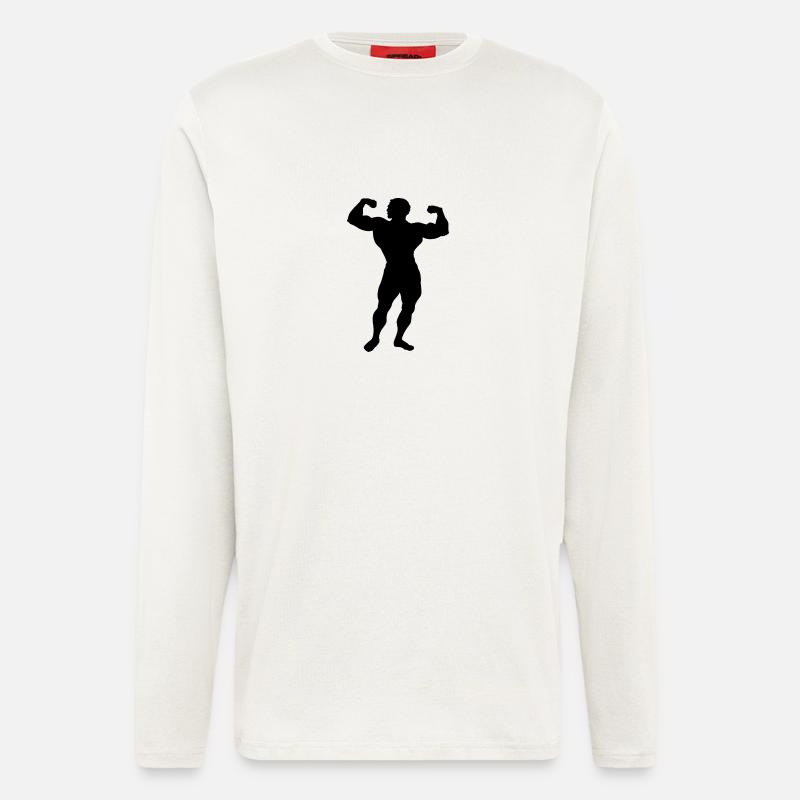 Bodybuilder Silhouette - Langarmshirt - made by SPREAD  - OFF WHITE