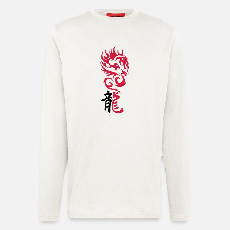Drachen Tribal - Langarmshirt - made by SPREAD  - OFF WHITE