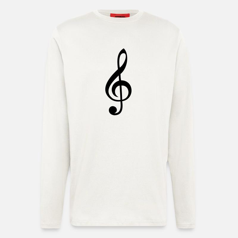 notenschluessel clef - Langarmshirt - made by SPREAD  - OFF WHITE