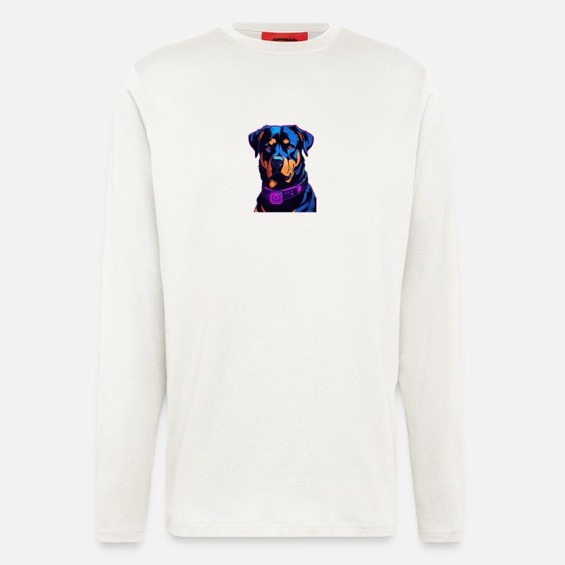 Neon Rottweiler Digital Art - Langarmshirt - made by SPREAD  - OFF WHITE