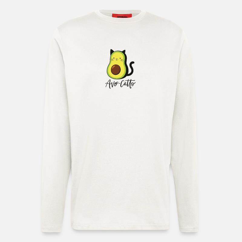 Avocado Katze - Langarmshirt - made by SPREAD  - OFF WHITE