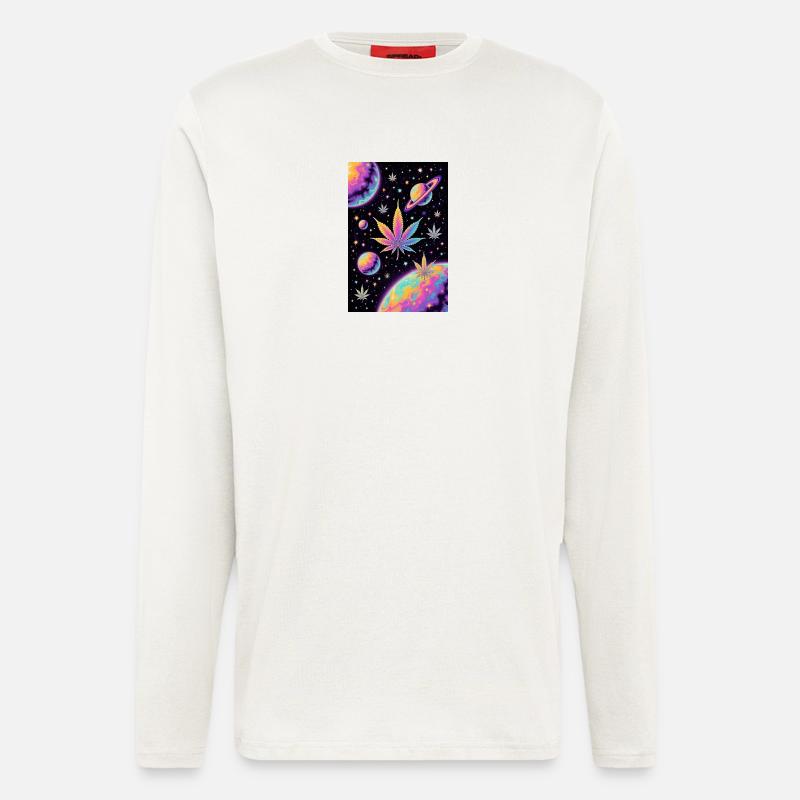 Psychedelic Space Cannabis Pattern - Longsleeve - made by SPREAD  - OFF WHITE
