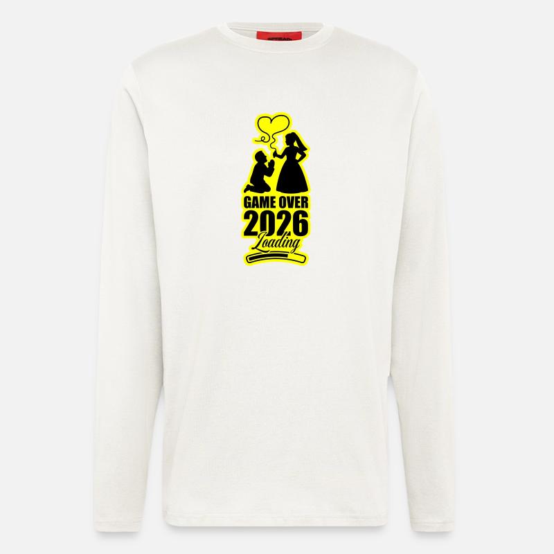 Fin du match : Mariage 2026 - Manches longues bio décontracté fabriqué en UE - OFF WHITE