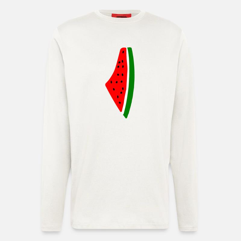 Melon pastèque - Manches longues bio décontracté fabriqué en UE - OFF WHITE